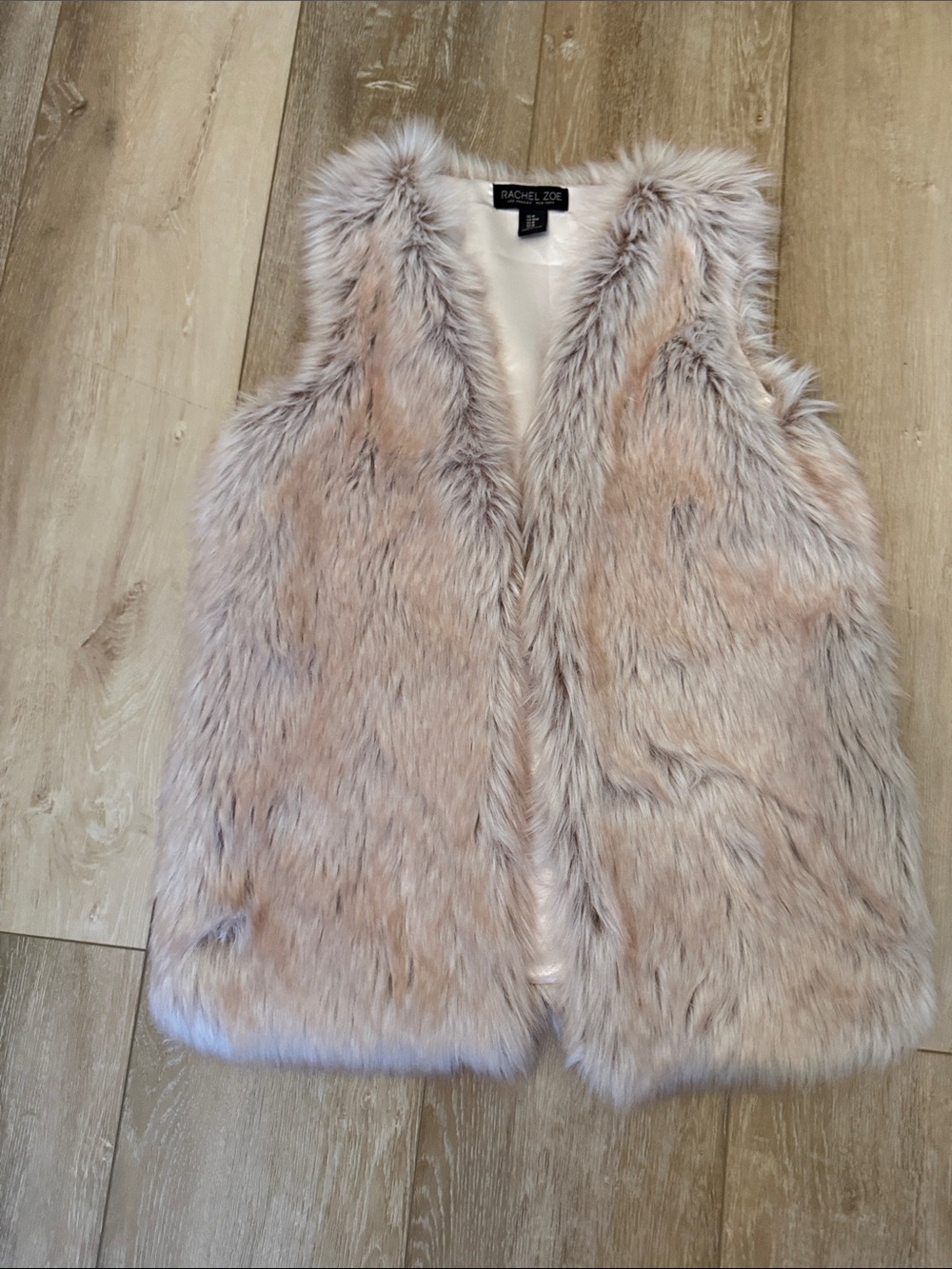 Rachel Zoe Blush Beige Faux Fur Vest